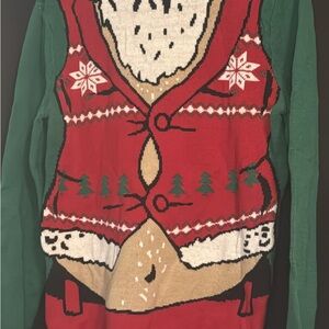 Ugly Christmas Sweater Mens Medium Beer Belly
